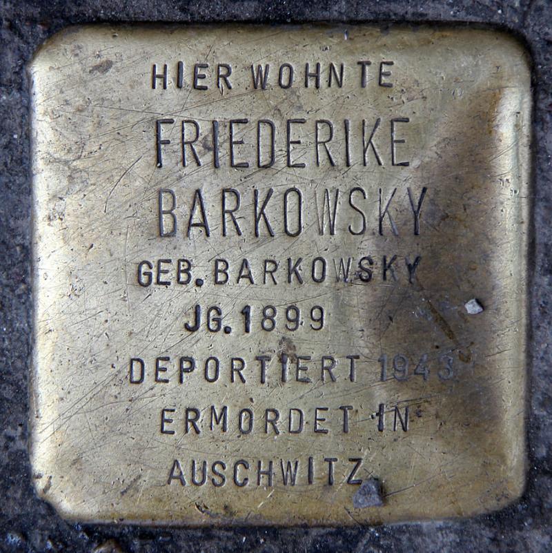 Stolperstein Friederike Barkowsky © OTFW