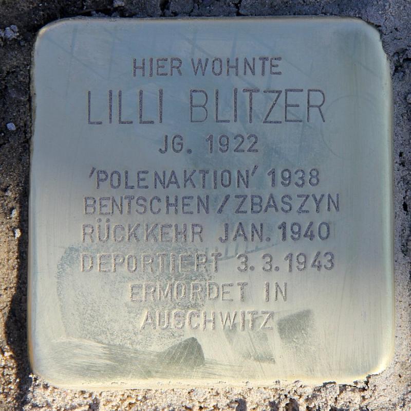 Stolperstein Lilli Blitzer © OTFW Berlin