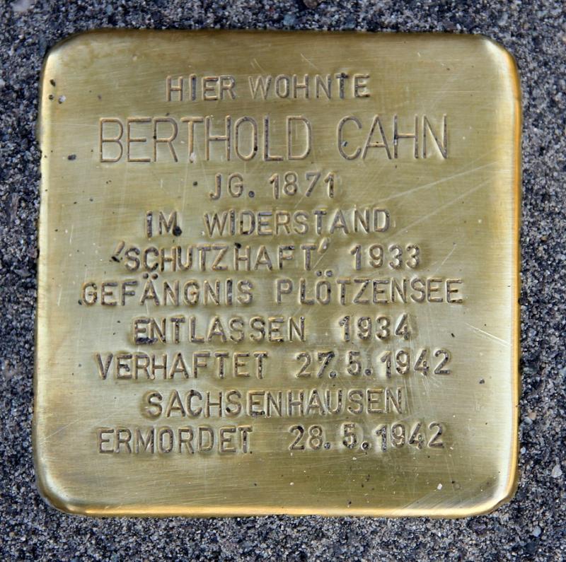 Stolperstein Berthold Cahn © OTFW Berlin