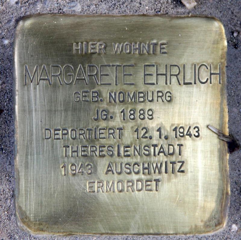 Stolperstein Margarete Ehrlich © OTFW Berlin