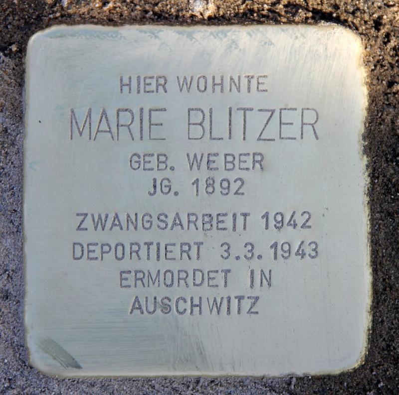  Stolperstein Marie Blitzer © OTFW Berlin