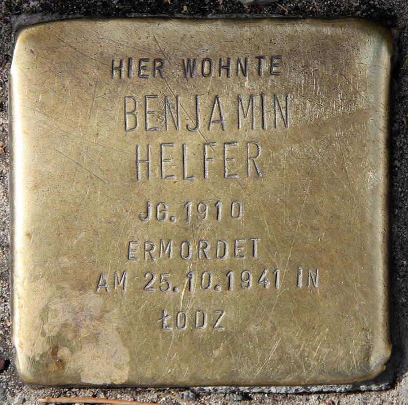 Stolperstein Benjamin Helfer © OTFW