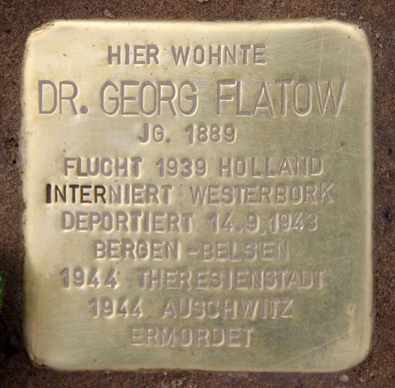 Stolperstein Georg Flatow  © OTFW