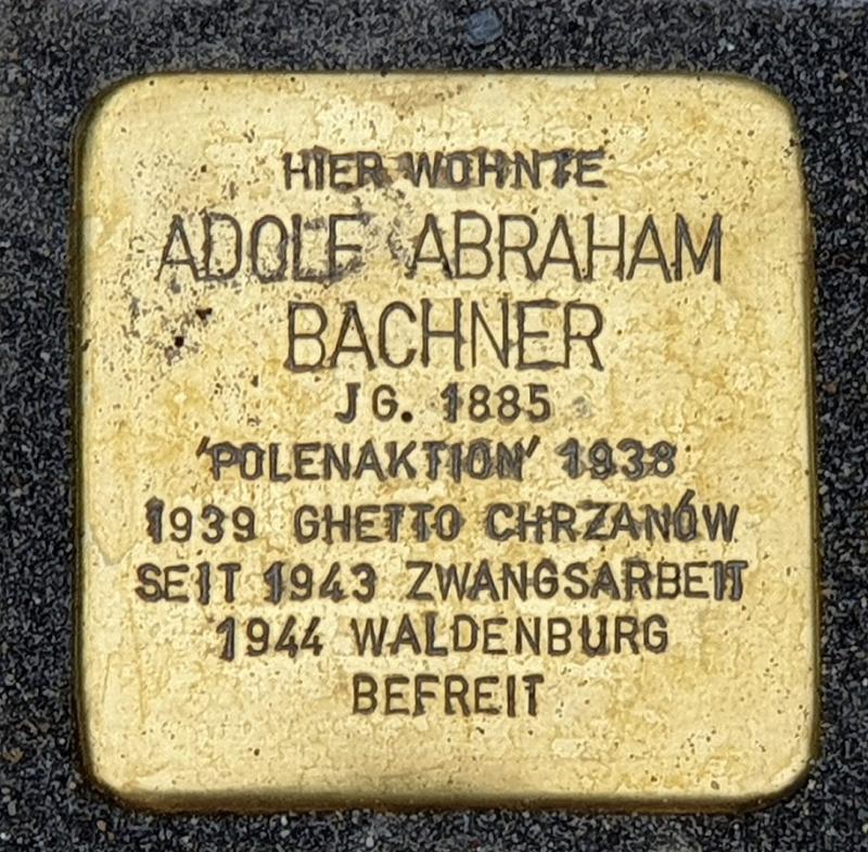 Stolperstein Adolf Abraham Bachner © OTFW Berlin