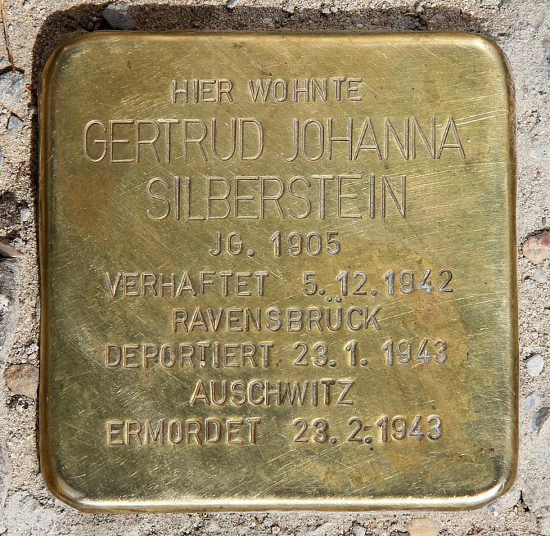 Stolperstein Gertrud Johanna Silberstein © OTFW Berlin