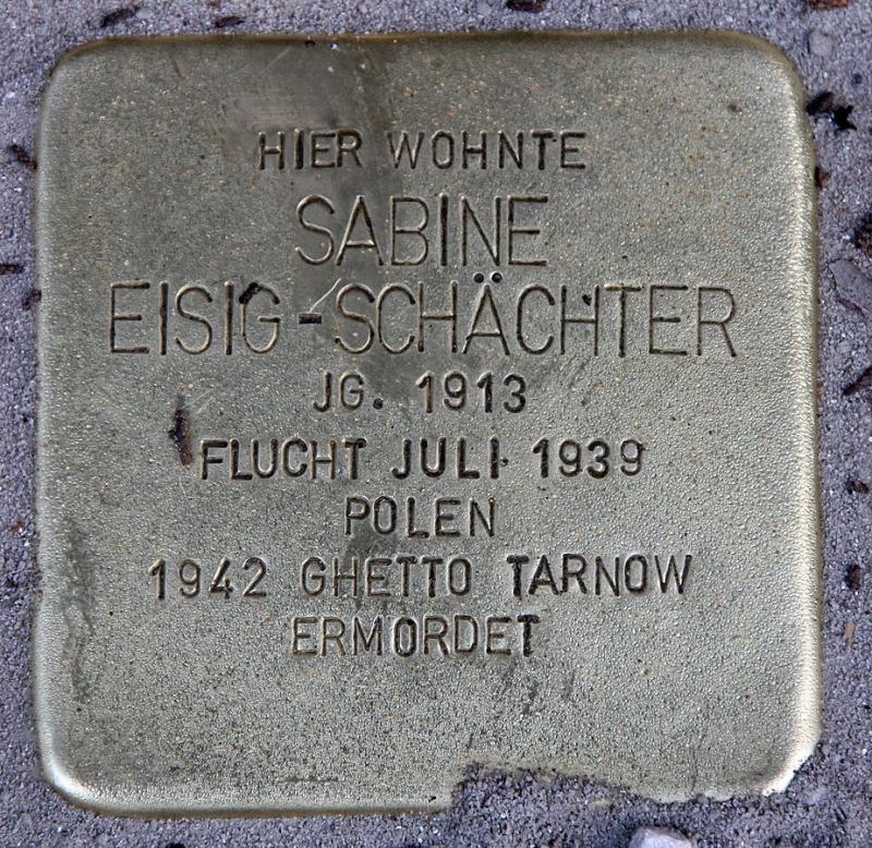 Stolperstein Sabine Eisig-Schächter © OTFW Berlin