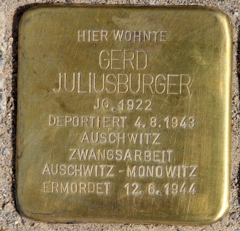 Stolperstein Gerd Juliusburger © OTFW Berlin