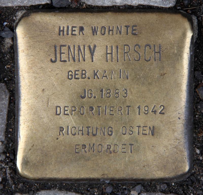 Stolperstein Jenny Hirsch © OTFW