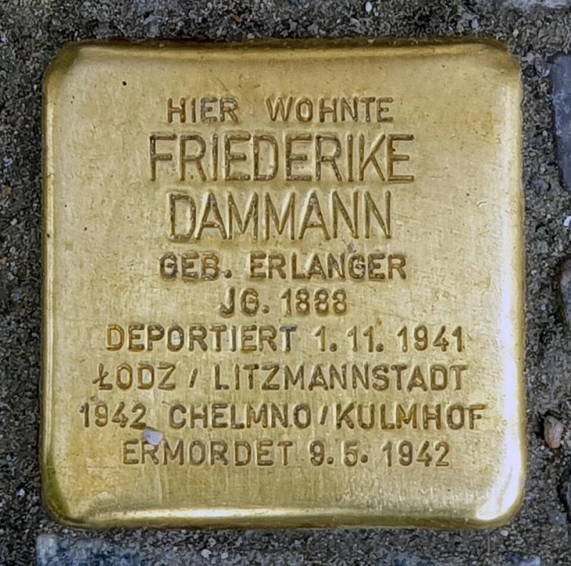 Stolperstein für Friederike Dammann