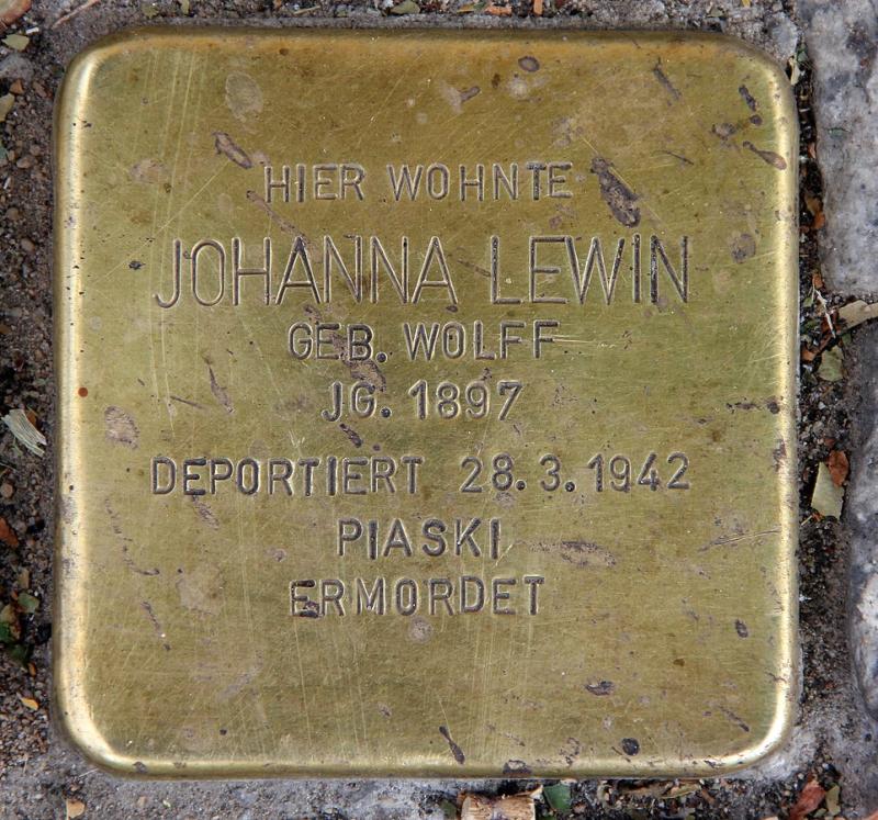  Stolperstein Johanna Lewin © OTFW Berlin