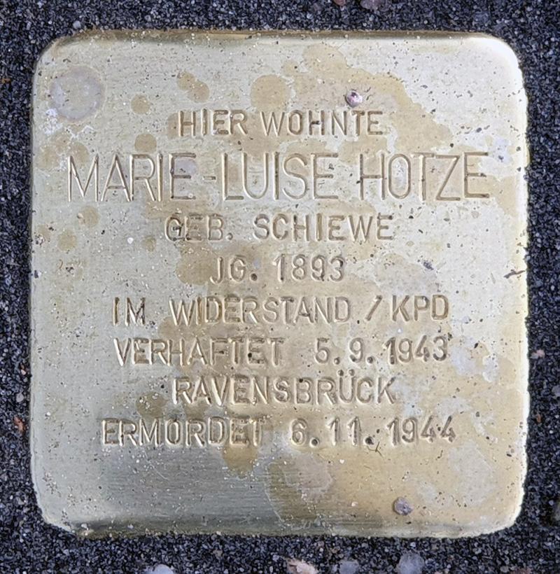 Stolperstein Marie-Luise Hotze © OTFW