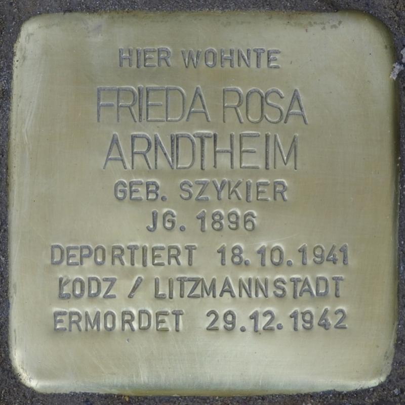 Stolperstein Frieda Rosa Arndtheim Bild: Stolpersteine-Initiative CW, Hupka