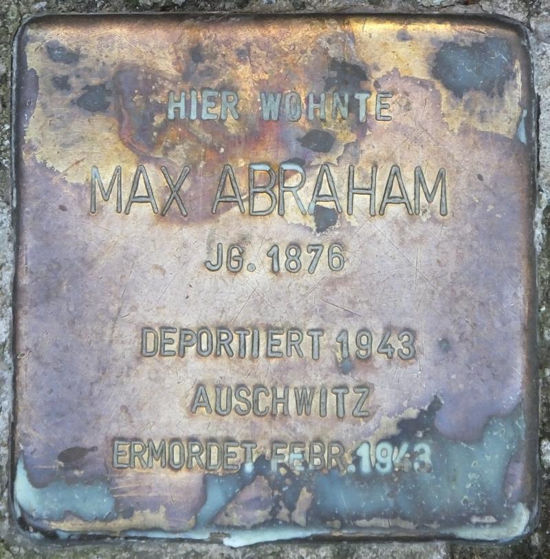 Stolperstein für Max Abraham © H.-J.Hupka, 2015