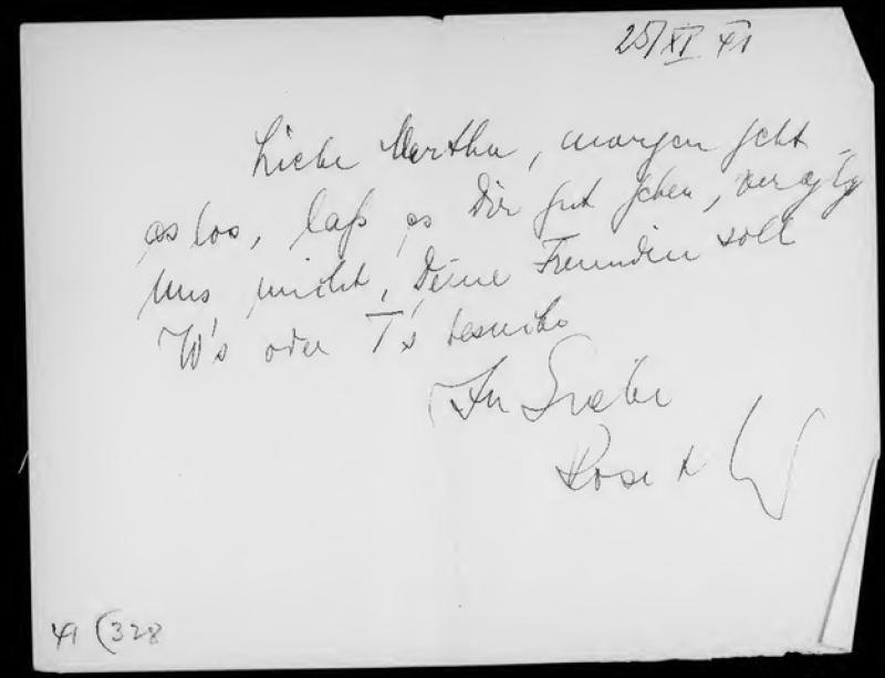 Abschiedsbrief © Leo Baeck Institut, Foto: privat