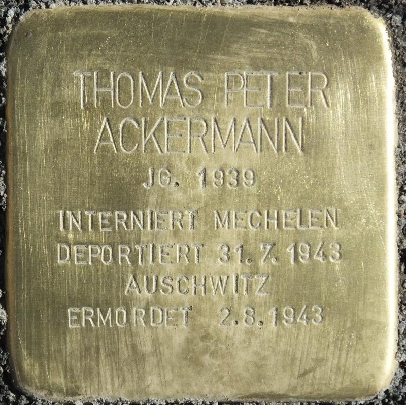 tolperstein Thomas Peter Ackermann Bild: Stolpersteine-Initiative CW, Hupka