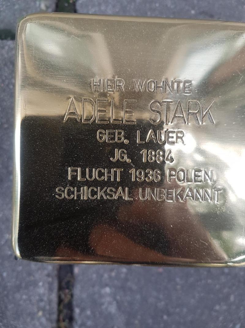 Stolperstein Adele Stark, Foto: Initiative