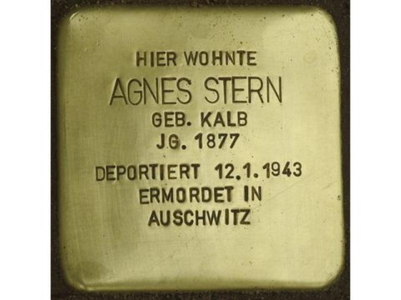 Stolperstein Agnes Stern Bild: H.J. Hupka