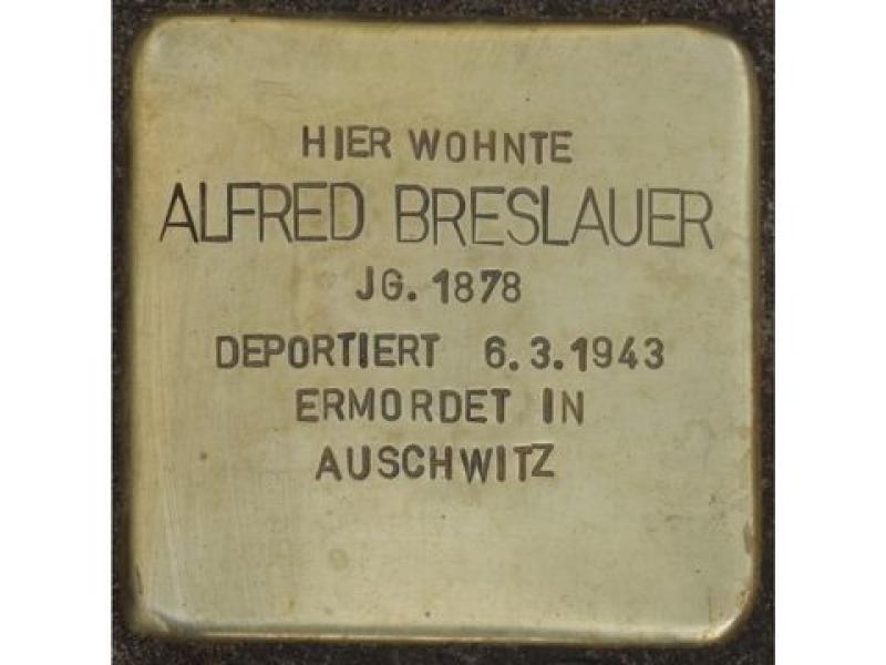 Stolperstein Alfred Breslauer © H.J. Hupka