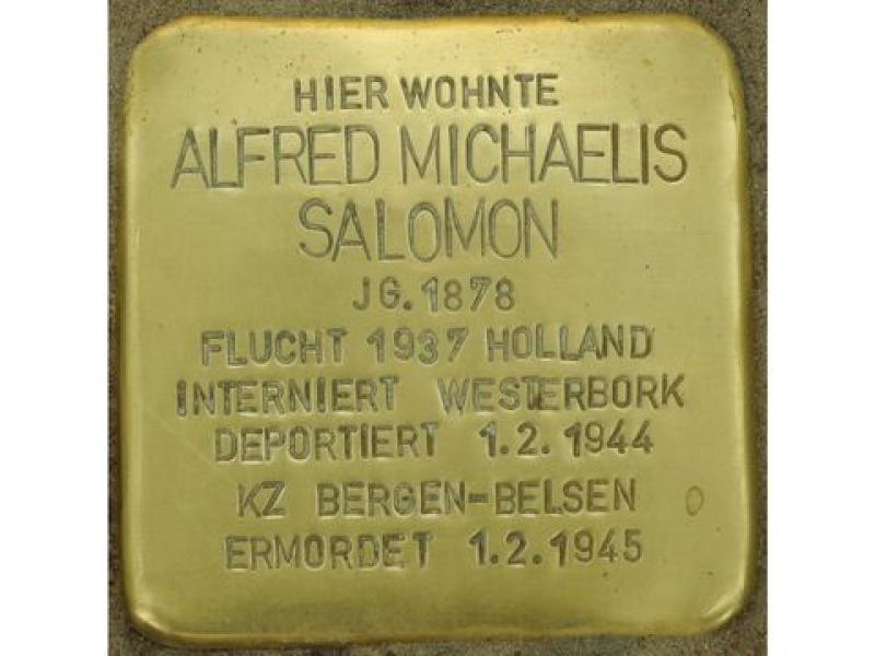 Alfred Michaelis Salomon © Stolpersteininitiative, H.J. Hupka