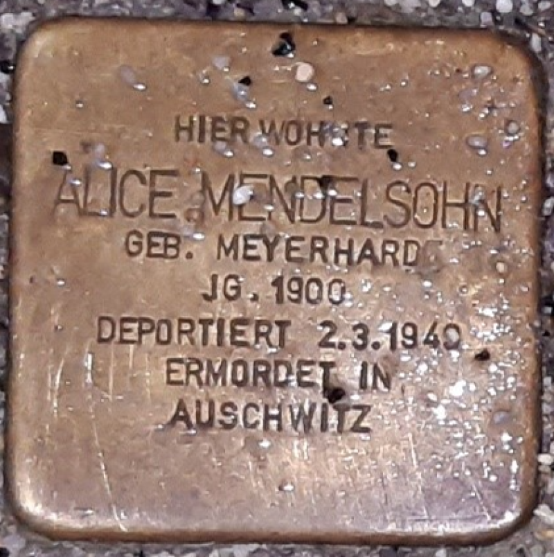 Stolperstein für Alice Mendelsohn © N. Haeberlin