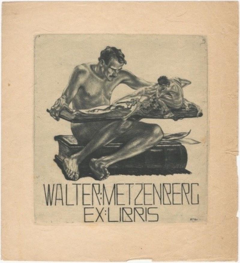 Bild: Alois Kolb Alois Kolb "Exlibris Walter Metzenberg" abgebildet in: "Die Kunst für alle", Jg. 26 (1910/11), S.323.