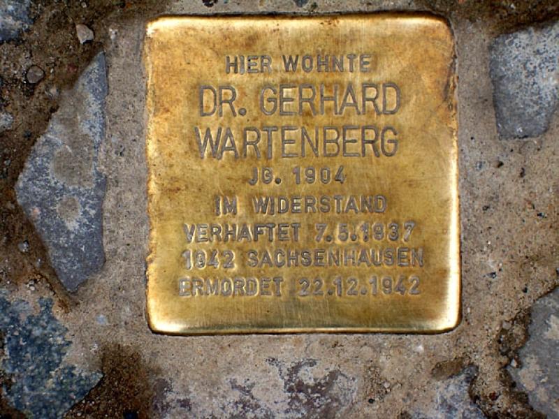 Stolperstein für Dr. Gerhard Wartenberg. Copyright: MTS