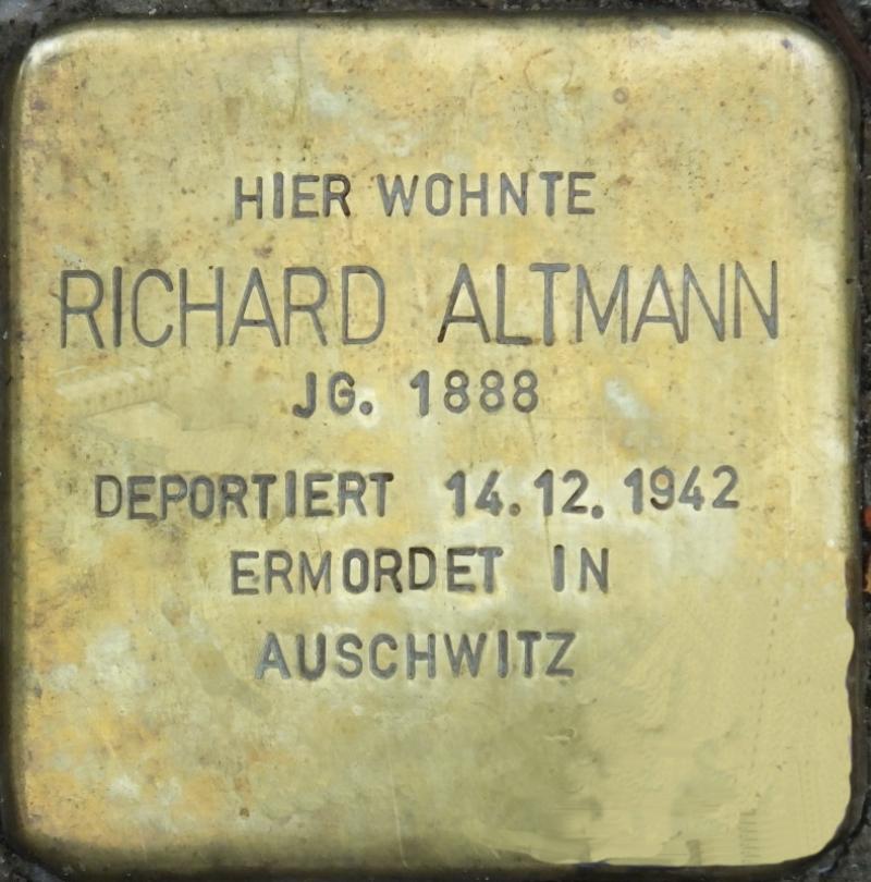 Stolperstein Richard Altmann Bild: Stolpersteine-Initiative CW, Hupka