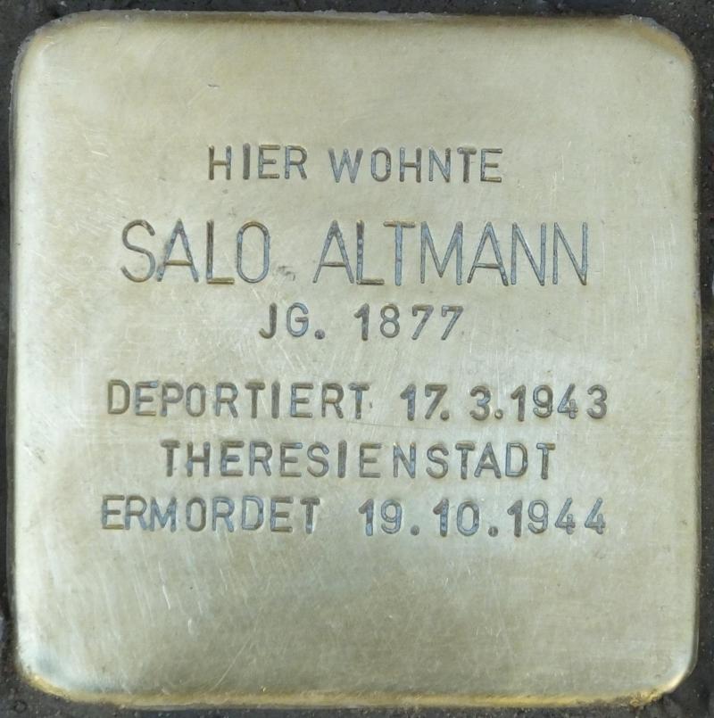 Stolperstein Salo Altmann Bild: Stolpersteine-Initiative CW, Hupka