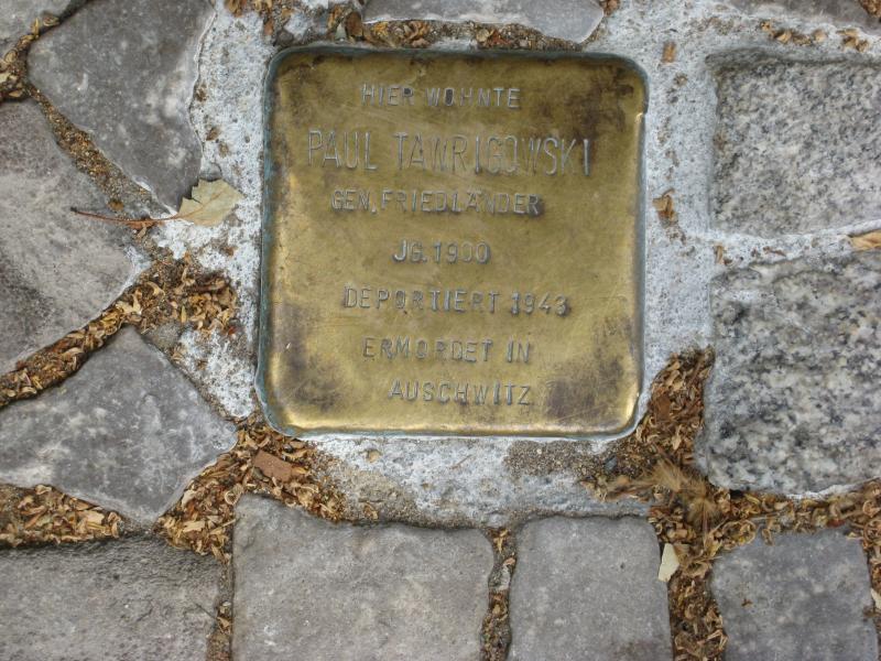 Stolperstein für Paul Tawrigowski genannt Friedländer. Copyright: MTS