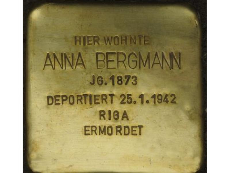 Stolperstein Anna Bergmann © H. J. Hupka