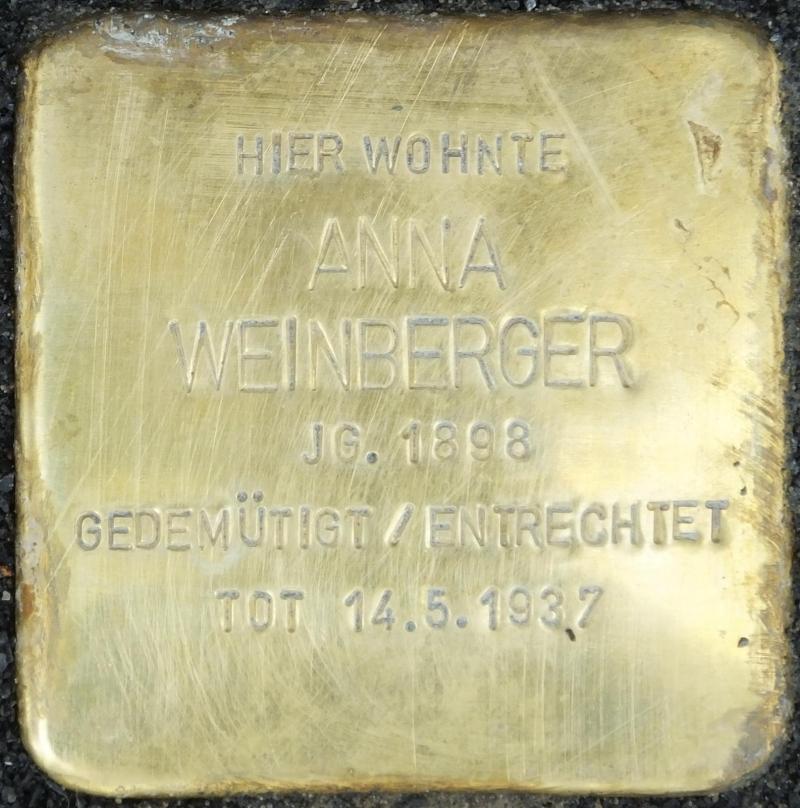 Stolperstein Anna Weinberger - Bild: H.-J. Hupka