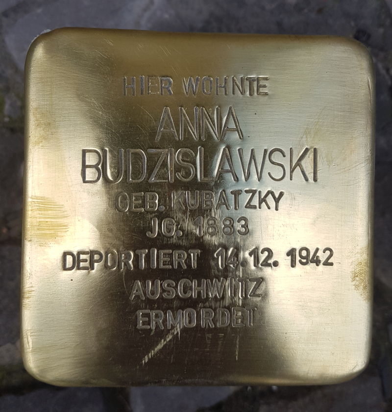 Stolperstein Anna Budzislawski © Initiative