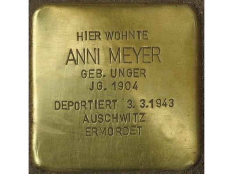 Stolperstein Anni Meyer © Stolpersteine-Initiative CW, Hupka
