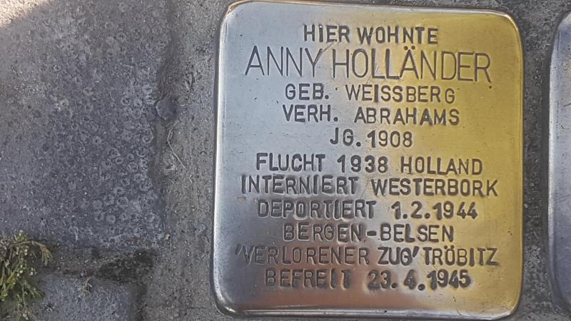Stolperstein Anny Holländer, Foto: Initiative