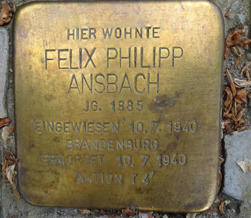Stolperstein Felix Philipp Ansbach © S.Davids