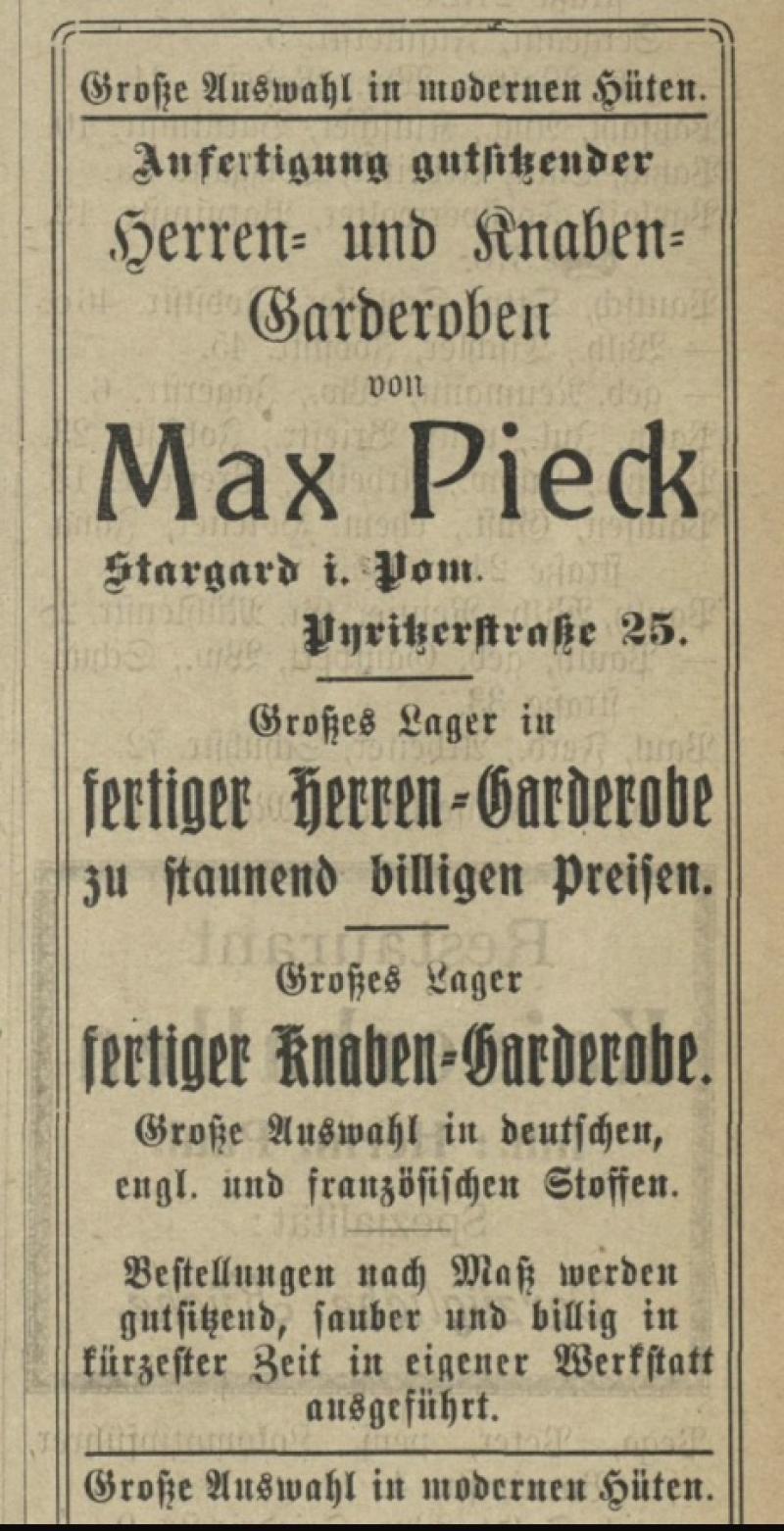 Adressbuch Stargard 1914