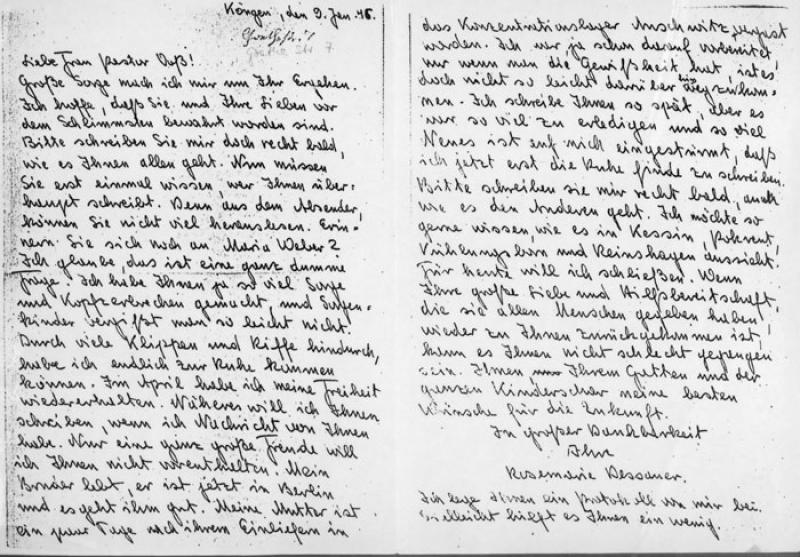 Brief von Rosemarie Dessauer 1946