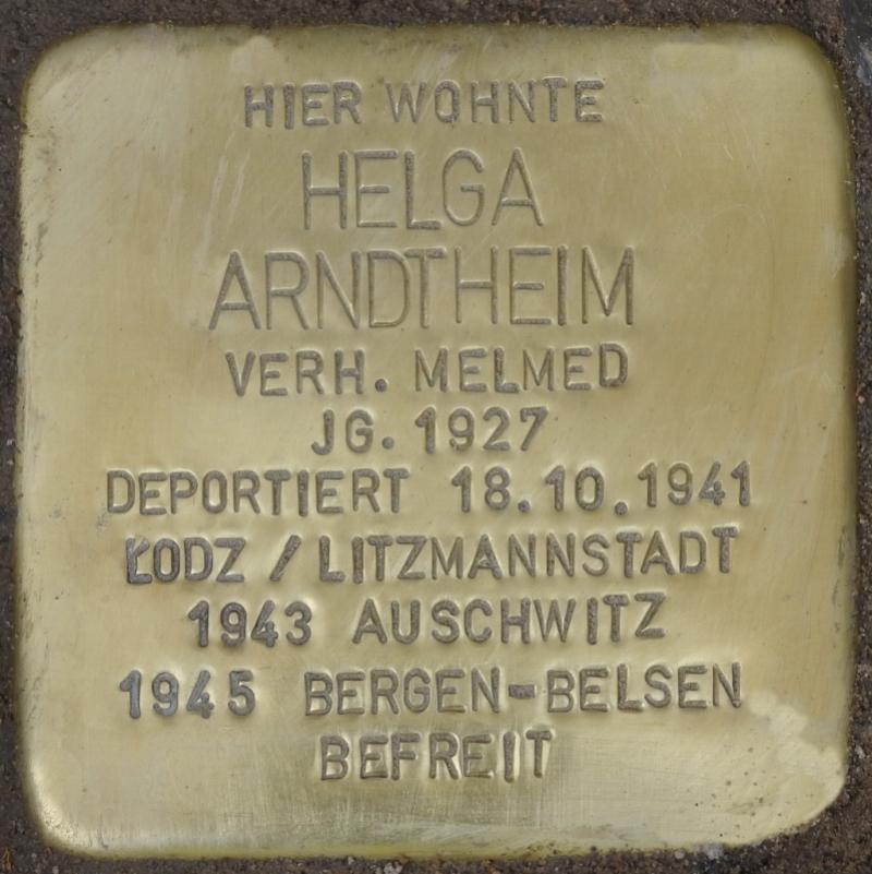 Stolperstein Helga Arndtheim Bild: Stolpersteine-Initiative CW, Hupka