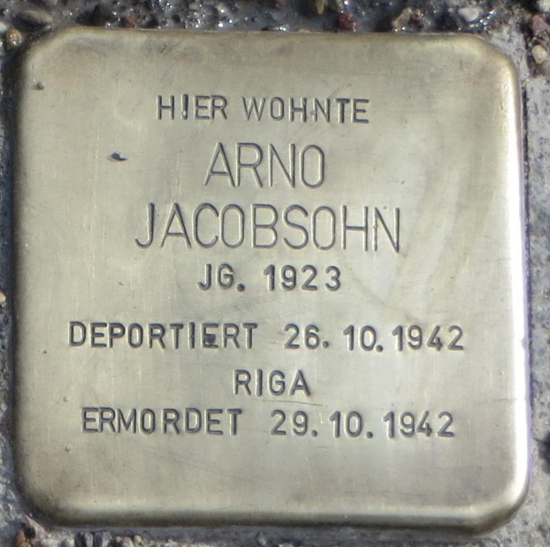 Stolperstein für Arno Jacobsohn
