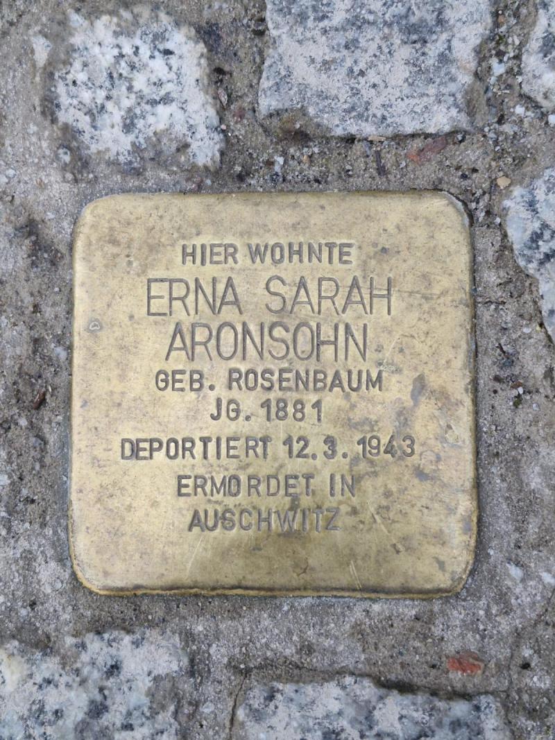 Stolperstein für Erna Aronsohn © MTS