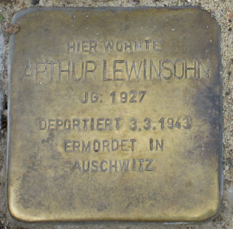 Stolperstein für Arthur Lewinsohn.