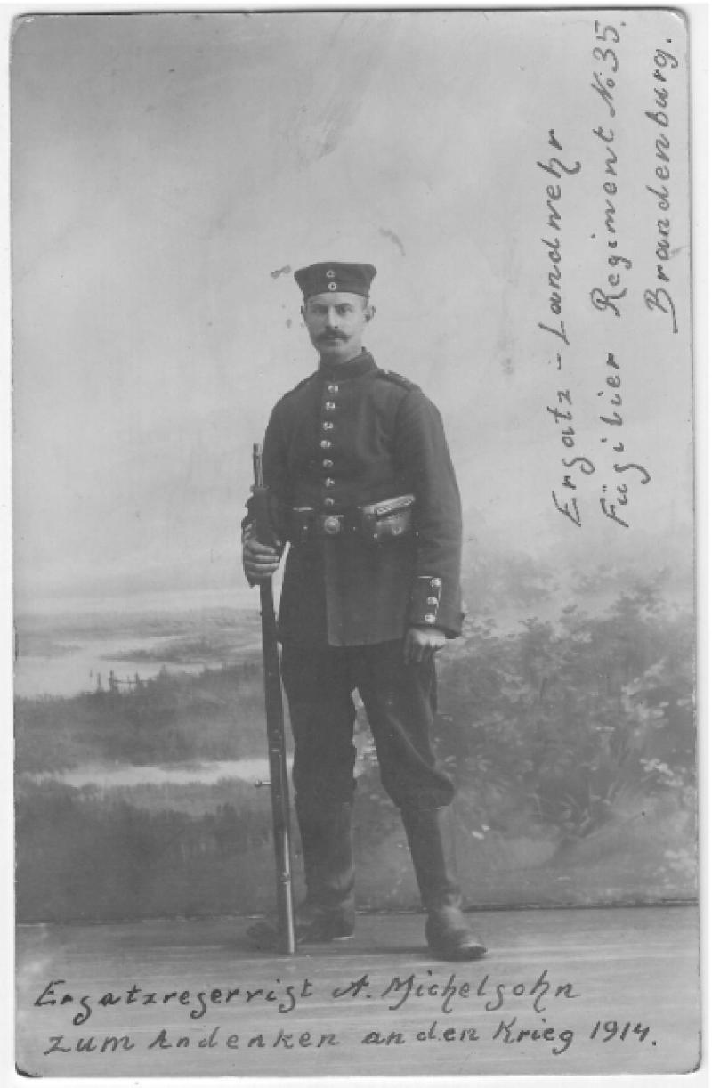 Arthur Michelsohn, Aufnahme im Ersten Weltkrieg