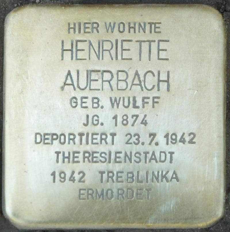 Stolperstein Henriette Auerbach (Bild: Stolpersteine-Initiative CW, Hupka)