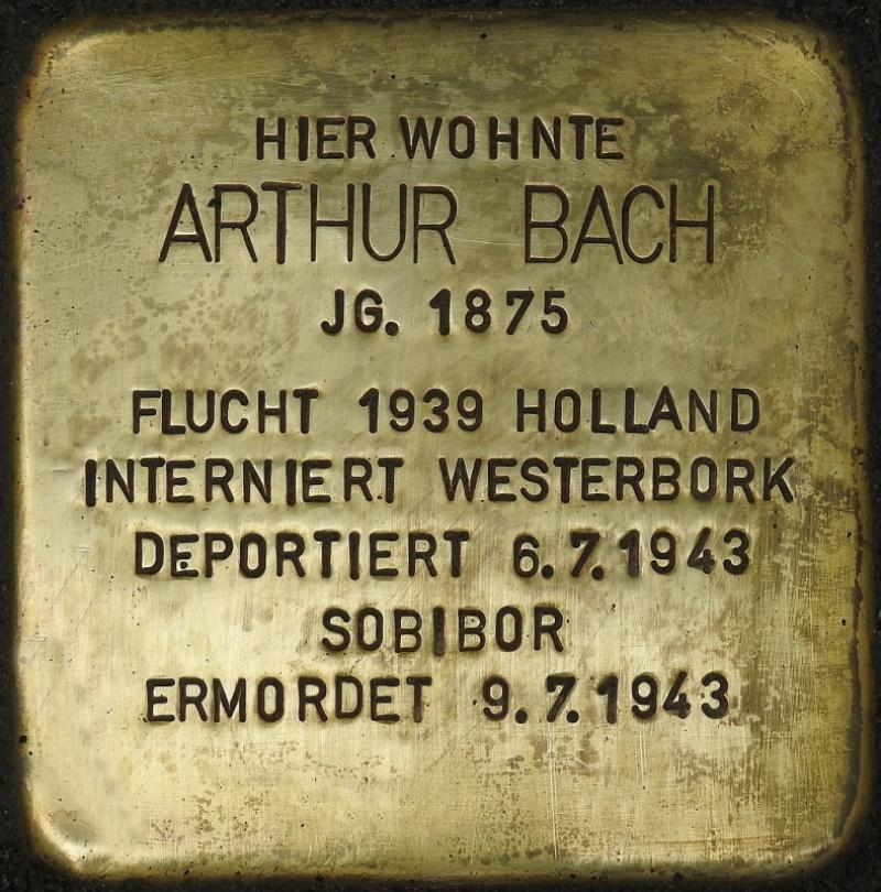 Stolperstein Arthur Bach Bild: Stolpersteine-Initiative CW, Hupka