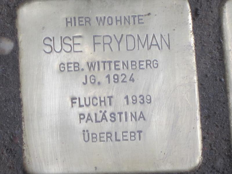 Stolperstein für Suse Frydman. Copyright: MTS