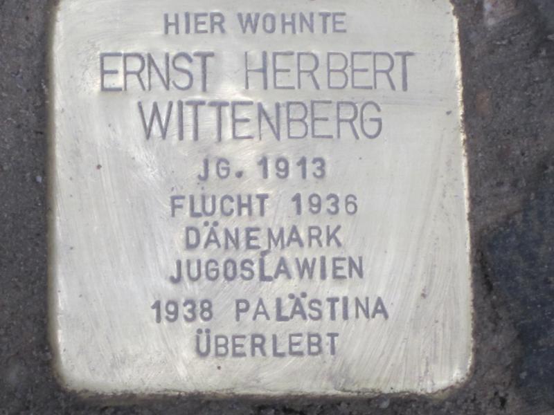 Stolperstein für Ernst Herbert Wittenberg. Copyright: MTS