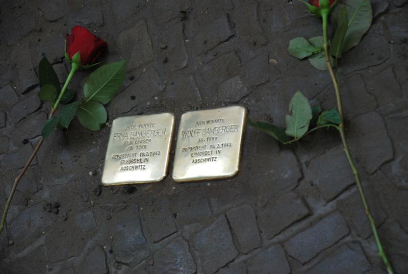 Stolpersteine für Wolff und Erna Bamberger. Copyright: Mauren Antkowski