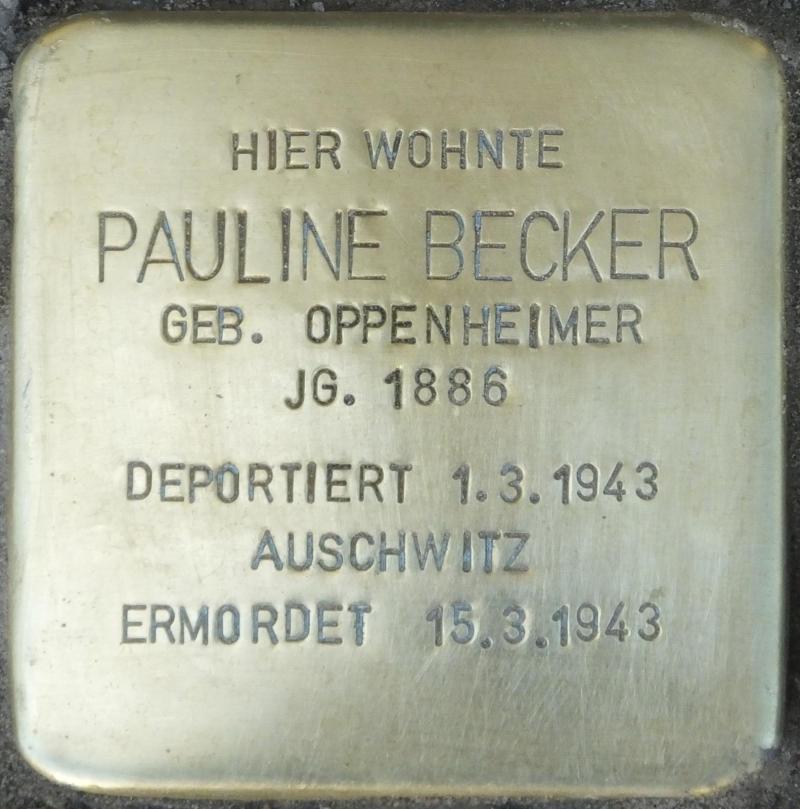 Stolperstein Pauline Becker Bild: Stolpersteine-Initiative CW, Hupka