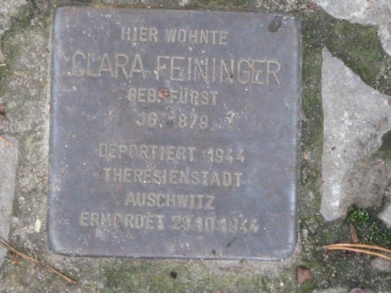 Stolperstein für Clara Feininger. Copyright: MTS