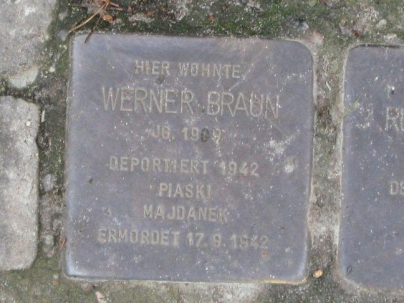 Stolperstein für Werner Braun. Copyright: MTS